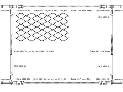 F140-K400 - Marco perimetral con conjuntos K140 y K400