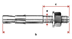 I803-01 - Anclaje para pared con rosca externa