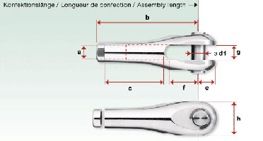 I817-01 - Horquilla inox con rosca hembra derecha