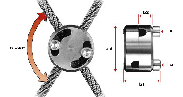 I858-01 - Abrazadera inox cruce ajustable doble