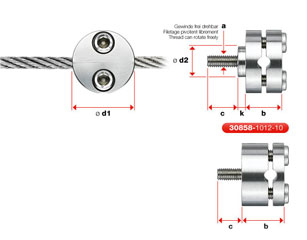 I858-20 - Abrazadera inox para suspensión