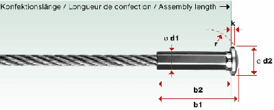 I869 - Tope inox prensado y cabeza redondeada