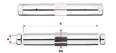 I875-01 - Tubo inox tensor con roscas hembra der. e izq.