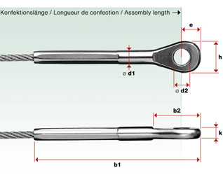 I880 - Terminal inox prensado con ojo