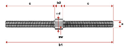 I884 - Espárrago inox tensor con roscas der. e izq.