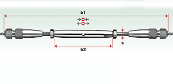 K8267 - Tensor inox con term. rápidas rosca izq. y derecha